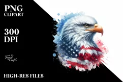 Watercolor Patriotic Bald Eagle | USA Flag Collors | Product Image 3