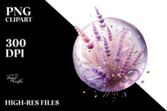 Glossy Lavender with Golden Insertions PNG Product Image 2