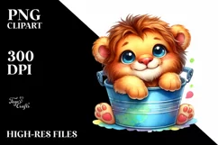 Cute Colorful Baby Lion Clipart Product Image 3