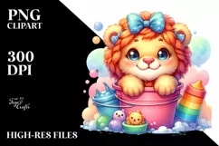 Cute Colorful Baby Lion Clipart Product Image 1