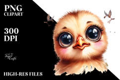 Funny Baby Chicken with Popping Eyes PNG Product Image 2