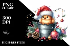 Whimsical Cute Chiken with Santa Hat PNG Product Image 2