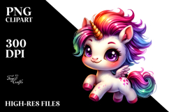 Funny Baby Unicorn with Cool Haircut, Transparent PNG Product Image 2