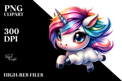 Funny Baby Unicorn with Cool Haircut, Transparent PNG Product Image 2