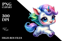 Baby Unicorn with Cool Haircut, Funny PNG Product Image 2