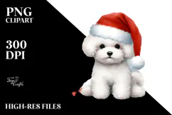Christmas Bichon Frise PNG Product Image 2