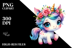 Cute Unicorn Playing with Cool Haircut PNG Product Image 2