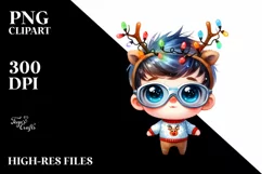 Vibrant Baby Butterfly with Christmas Hat, High-Res PNG Product Image 1