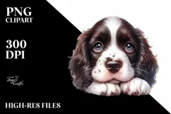 Watercolor Cute Baby Springer Spaniel Clipart Product Image 3