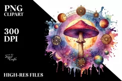 Vibrant Celestial Mushroom for Tarot, PNG Product Image 2