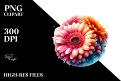 Colorful Gerbera Abstract PNG Product Image 2