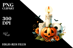 Funny Halloween Clipart with Candle Product Image 2