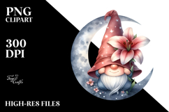 Watercolor GNOME with Lily PNG Product Image 2