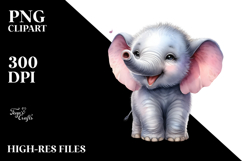Cute Baby Elephant PNG Product Image 2