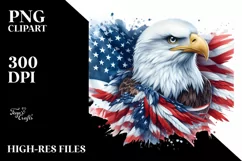 Watercolor Detailed Patriotic Bald Eagle | USA Flag Collors Product Image 3