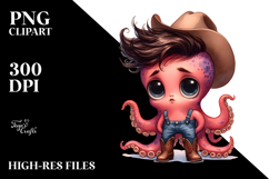 Cute Confused Octopus Clipart Product Image 2