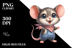 Mouse Standing in Bandana Clipart Product Image 2