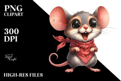 Mouse Standing in Bandana Clipart Product Image 2
