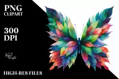 Abstract Vibrant Butterfly with Leaf Body PNG Product Image 1