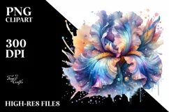Detailed Vibrant Pastel Shiny Iris, Transparent PNG Product Image 1