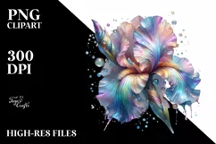 Detailed Vibrant Pastel Shiny Iris, Transparent PNG Product Image 1