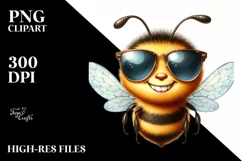 Funny Cute Bee Portrait Smiling Sunglasses | Sublimation Product Image 3