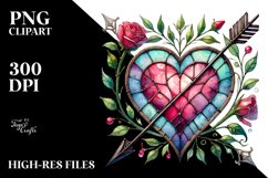 Watercolor Stained Heart PNG Product Image 2