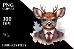 Funny Deer Portrait Retro es | Sublimation Clipart Product Image 1