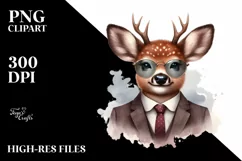 Funny Deer Portrait Retro es | Sublimation Clipart Product Image 1
