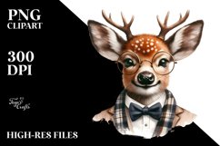 Funny Deer Portrait Retro es | Sublimation Clipart Product Image 1