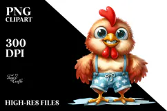 Funny Baby Rooster with Beachwear Clipart Product Image 2