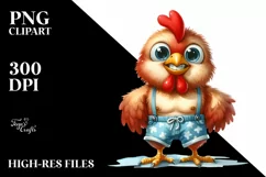 Funny Baby Rooster with Beachwear Clipart Product Image 1