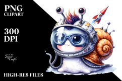 colorful Baby Snail Astronaut Helmet PNG Product Image 2