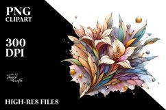 Abstract Pastel Wooden Freesia with Small Inserts | Clipart Product Image 3