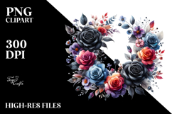 Colorful Anemone Floral Frame PNG Product Image 2