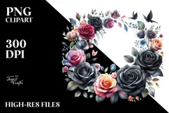 Colorful Sunflower Floral Frame PNG Product Image 2
