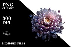 Glossy Chrysanthemum with Metalic Insertions | Sublimation Product Image 3