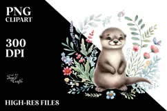 Cute Otter made of Toile PNG Product Image 2