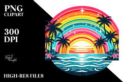 Retro Tropical Rainbow Sunset, 20 oz Tumbler Product Image 2
