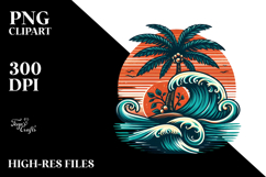 Retro Tropical Tree Waves, 20 oz Tumbler Product Image 2
