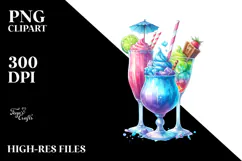 Frozen Cocktail , Watercolor PNG Product Image 2