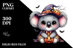 Cute Baby Koala Dressed for Halloween, Transparent PNG Product Image 2
