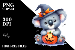 Cute Baby Koala Dressed for Halloween, Transparent PNG Product Image 2