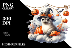 Seal on Cloud Halloween PNG Product Image 2