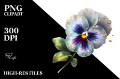 Golden Pansy with Details, Transparent PNG Product Image 2