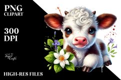 Colorful Baby Highland Cow PNG Product Image 2