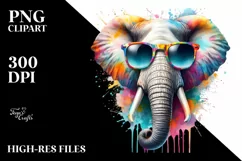 Quirky and Fun Elephant with Colorful Style | Clipart Product Image 3