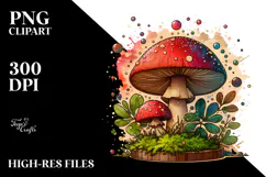 Detailed Stained Mushroom PNG Product Image 2