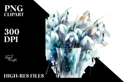 Abstract Watercolor with Snowdrop | Sublimation Clipart Product Image 2