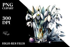 Abstract Watercolor with Snowdrop | Sublimation Clipart Product Image 2